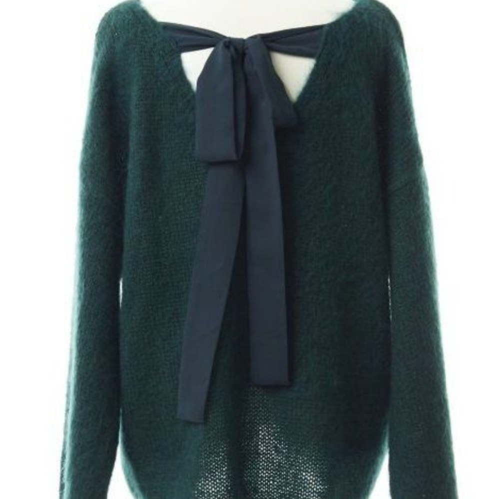 Genuine People Back Bow Tie Knit Sweater
